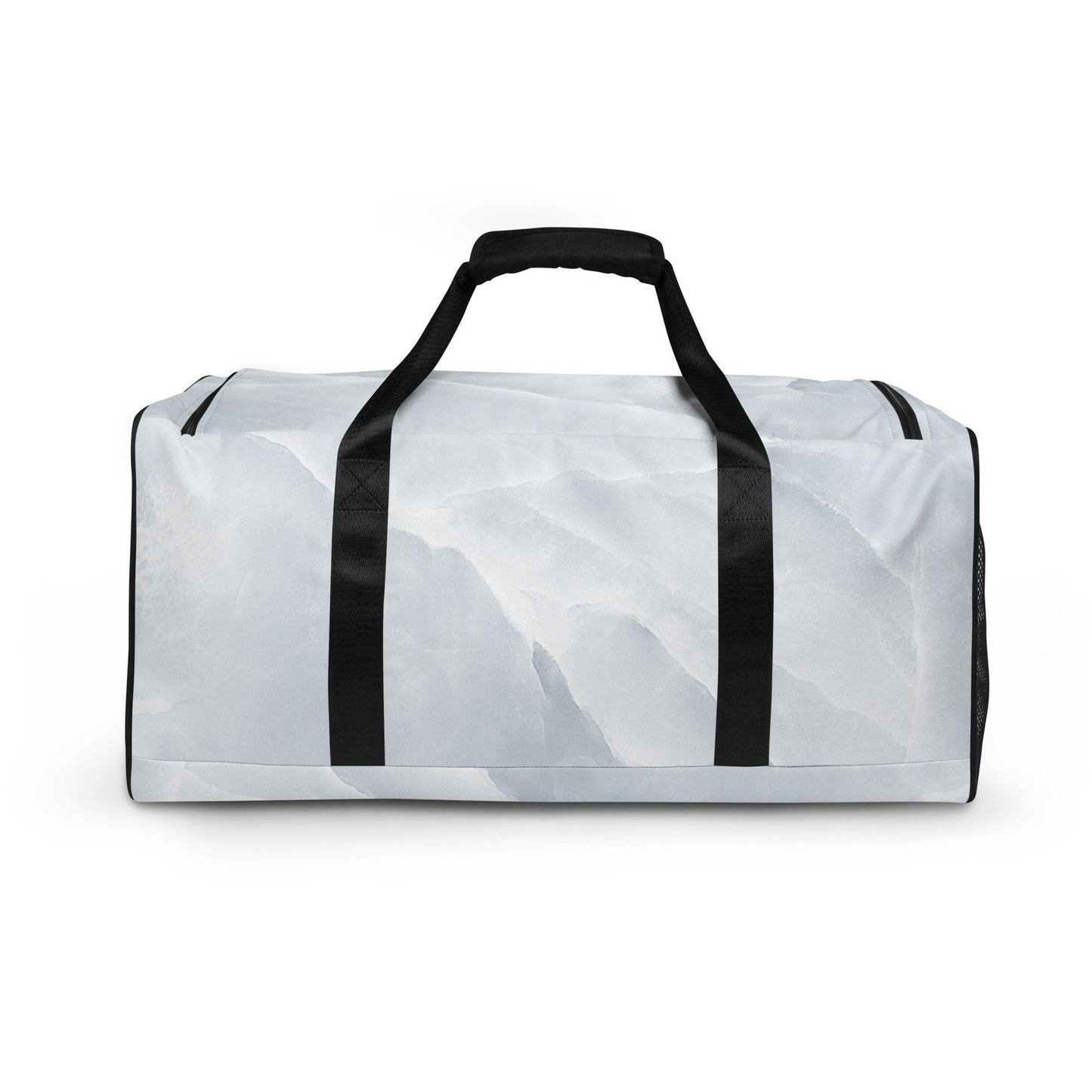 White Marble Print Sports Duffle - Stone Design Work out Gym Bag