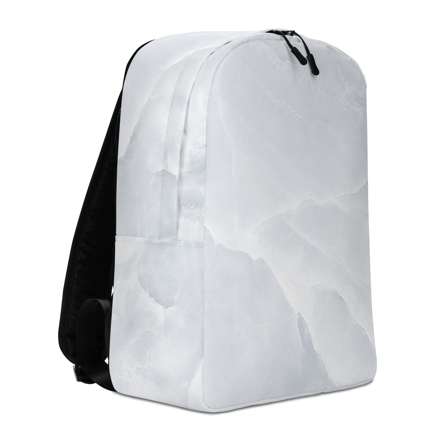 White Marble Print Minimalist Backpack  - Stone Design Carrier Bag