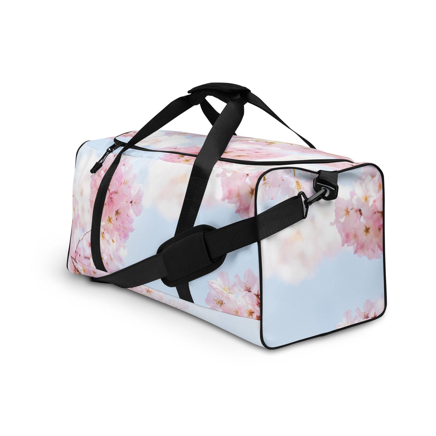 Cherry Blossom Print Work Out Duffle Bag - Flower Picture Carrier