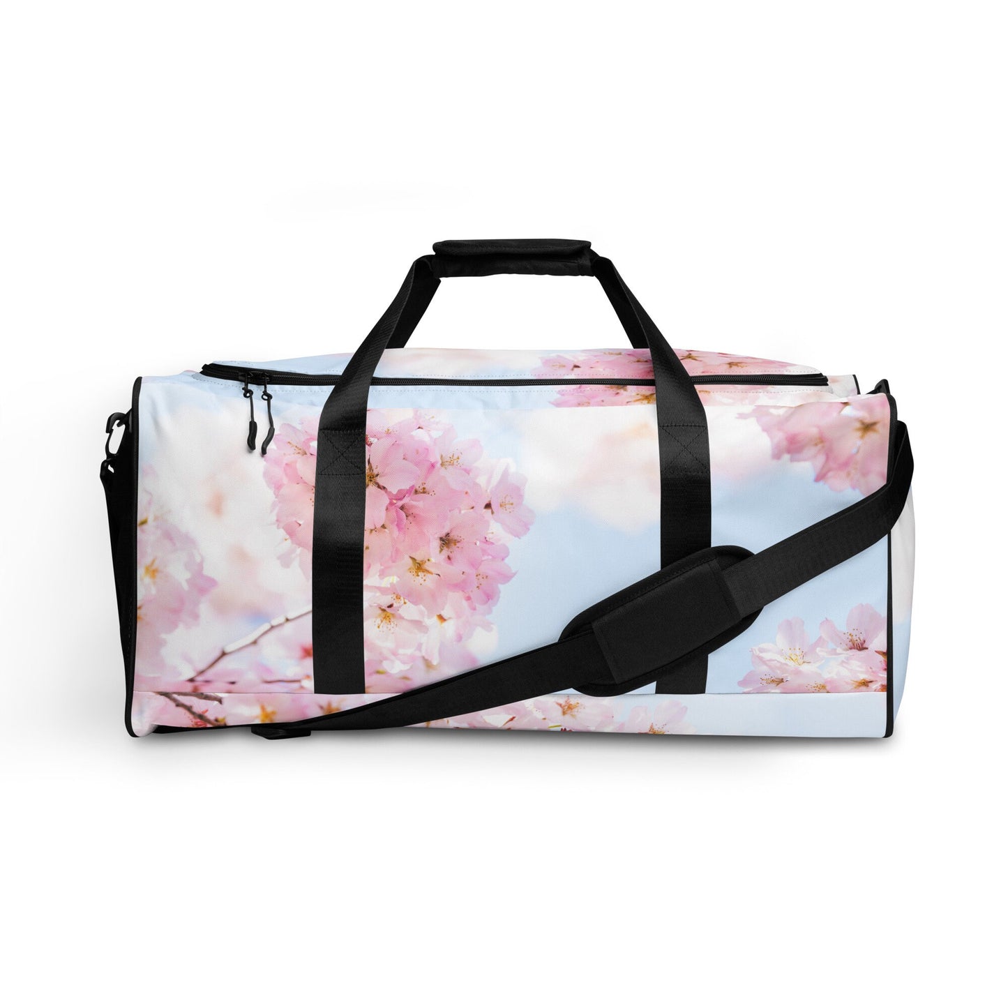 Cherry Blossom Print Work Out Duffle Bag - Flower Picture Carrier