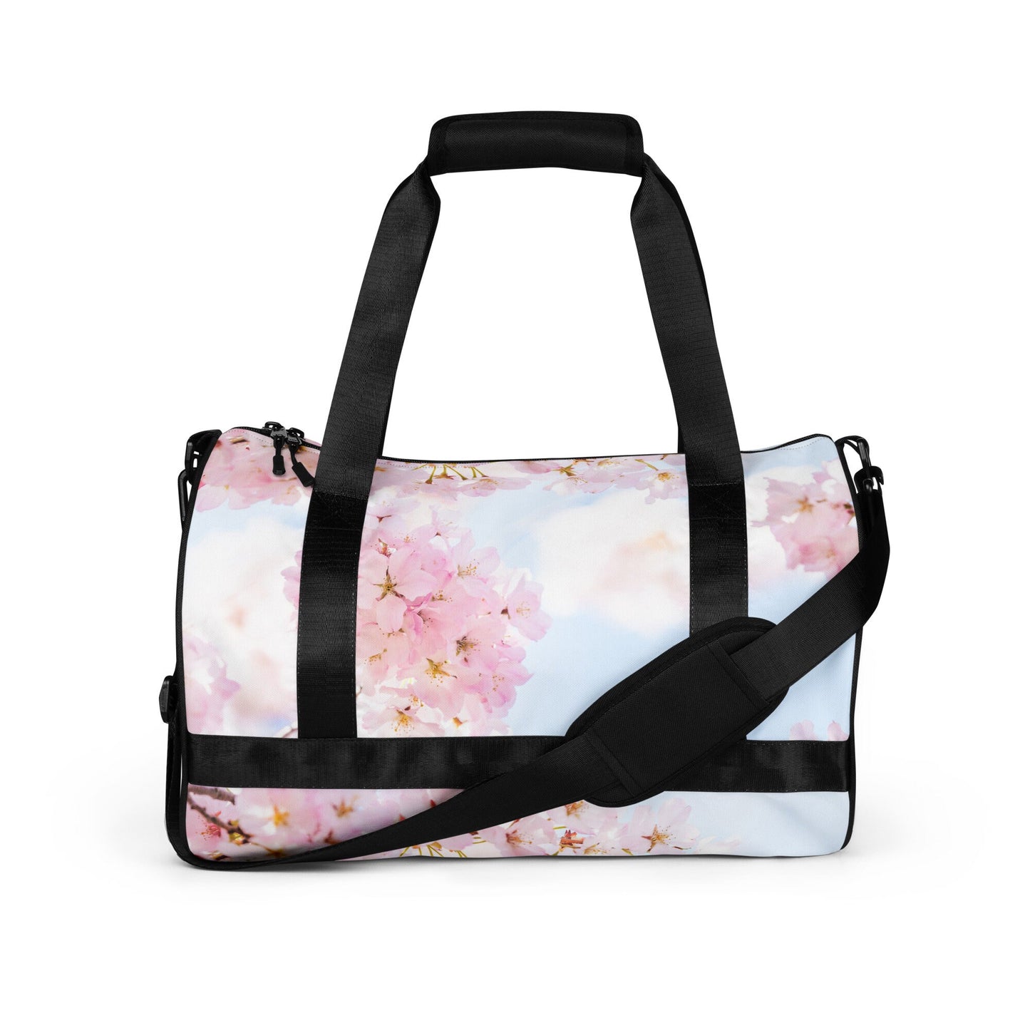 Cherry Blossom All Over Print Round Gym Bag - Flower Picture Carrier